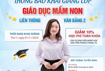 ĐẠI VIỆT CẦN THƠ THÔNG BÁO KHAI GIẢNG LỚP LIÊN THÔNG – VĂN BẰNG 2 GIÁO DỤC MẦM NON
