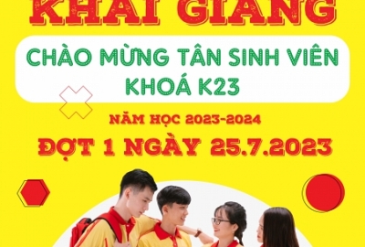 Trường Cao Đẳng Đại Việt Cần Thơ thông báo đến tân sinh viên K23 lịch khai giảng đầu tiên của năm học 2023-2024: Ngày 25/7/2023.