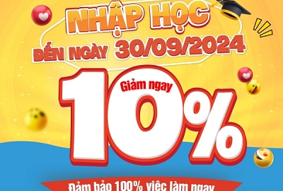 TÂN SINH VIÊN ĐẠI VIỆT CẦN THƠ ĐƯỢC GIẢM 10% HỌC PHÍ KHI NHẬP HỌC ĐẾN NGÀY 30/9/2024