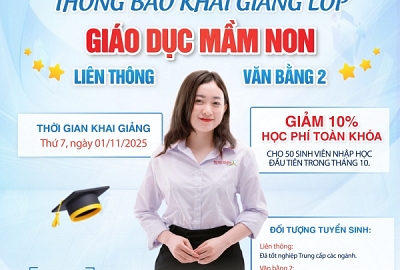 ĐẠI VIỆT CẦN THƠ THÔNG BÁO KHAI GIẢNG LỚP LIÊN THÔNG – VĂN BẰNG 2 GIÁO DỤC MẦM NON