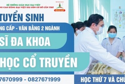 ĐẠI VIỆT CẦN THƠ THÔNG BÁO TUYỂN SINH HỆ TRUNG CẤP VĂN BẰNG 2 TRUNG CẤP NGÀNH Y SĨ -  Y HỌC CỔ TRUYỂN