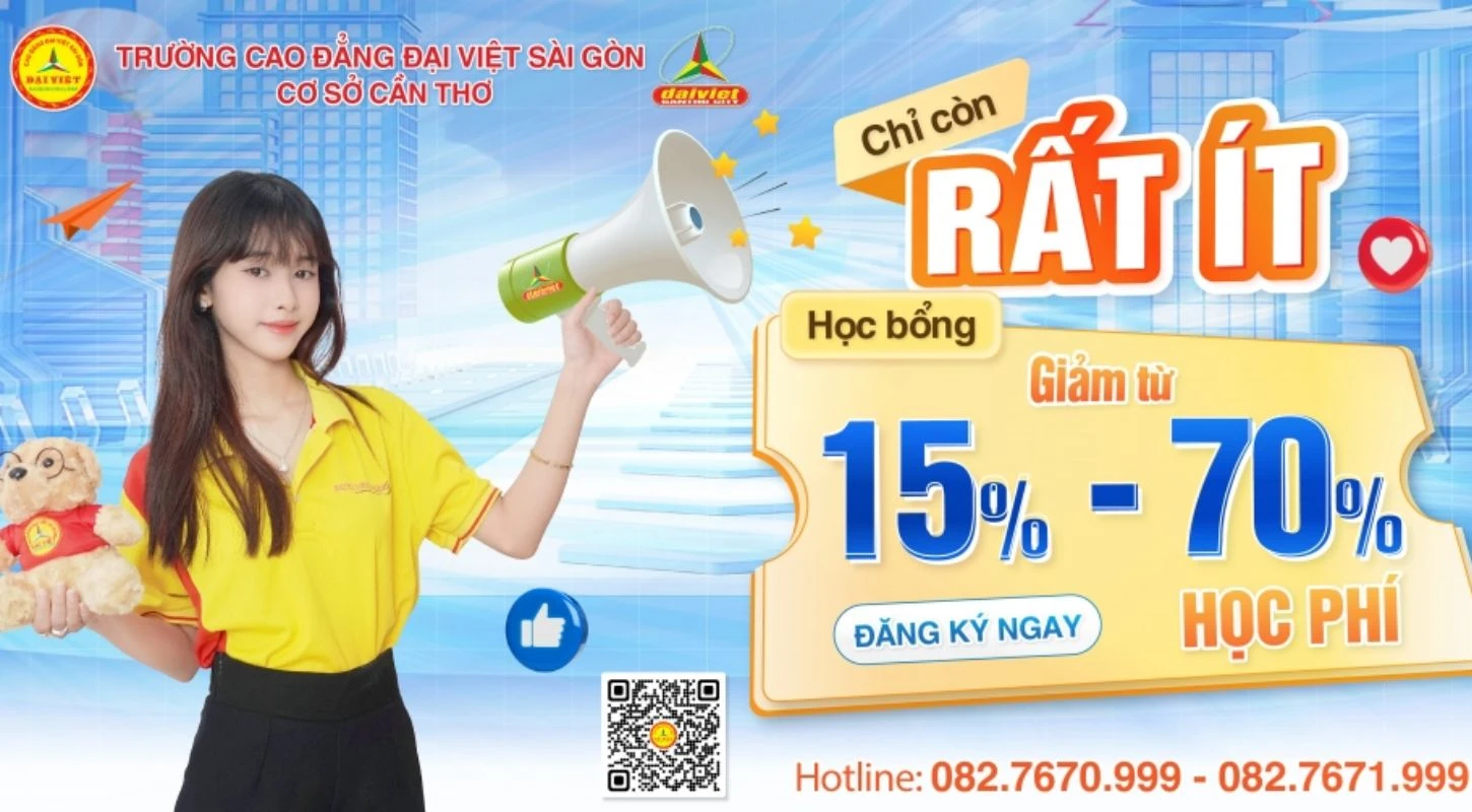 Chỉ Còn Rất Ít Suất Học Bổng Giảm Từ 15% Đến 70% Học Phí Cho Các Ngành