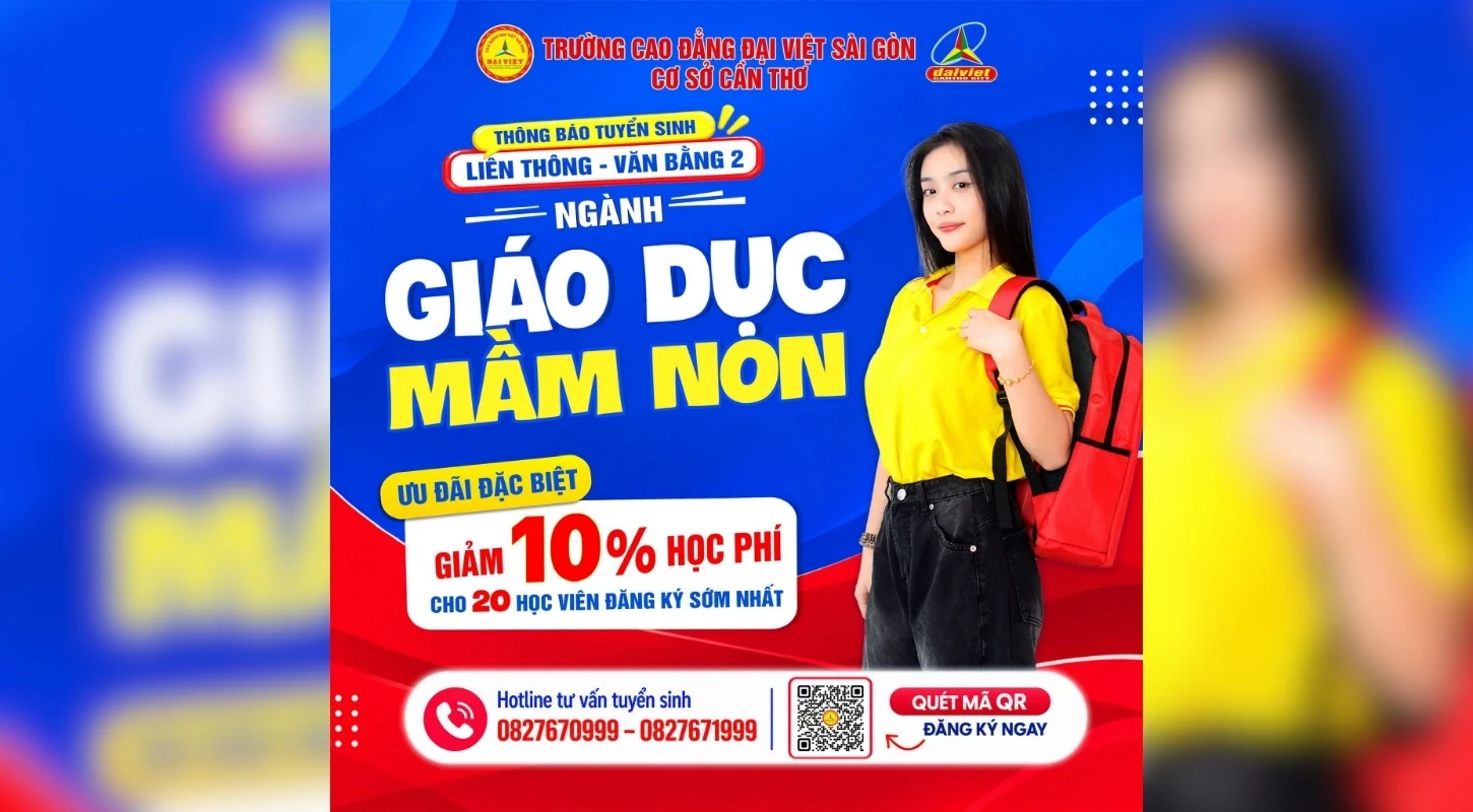 ĐẠI VIỆT CẦN THƠ THÔNG BÁO TUYỂN SINH LIÊN THÔNG – VĂN BẰNG 2 NGÀNH GIÁO DỤC MẦM NON