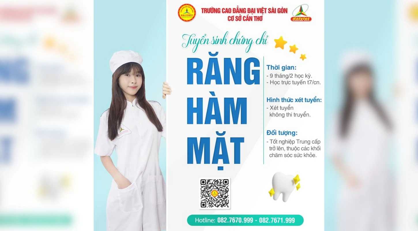 Đại Việt Cần Thơ Thông Báo Tuyển Sinh Lớp Chứng Chỉ Răng Hàm Mặt