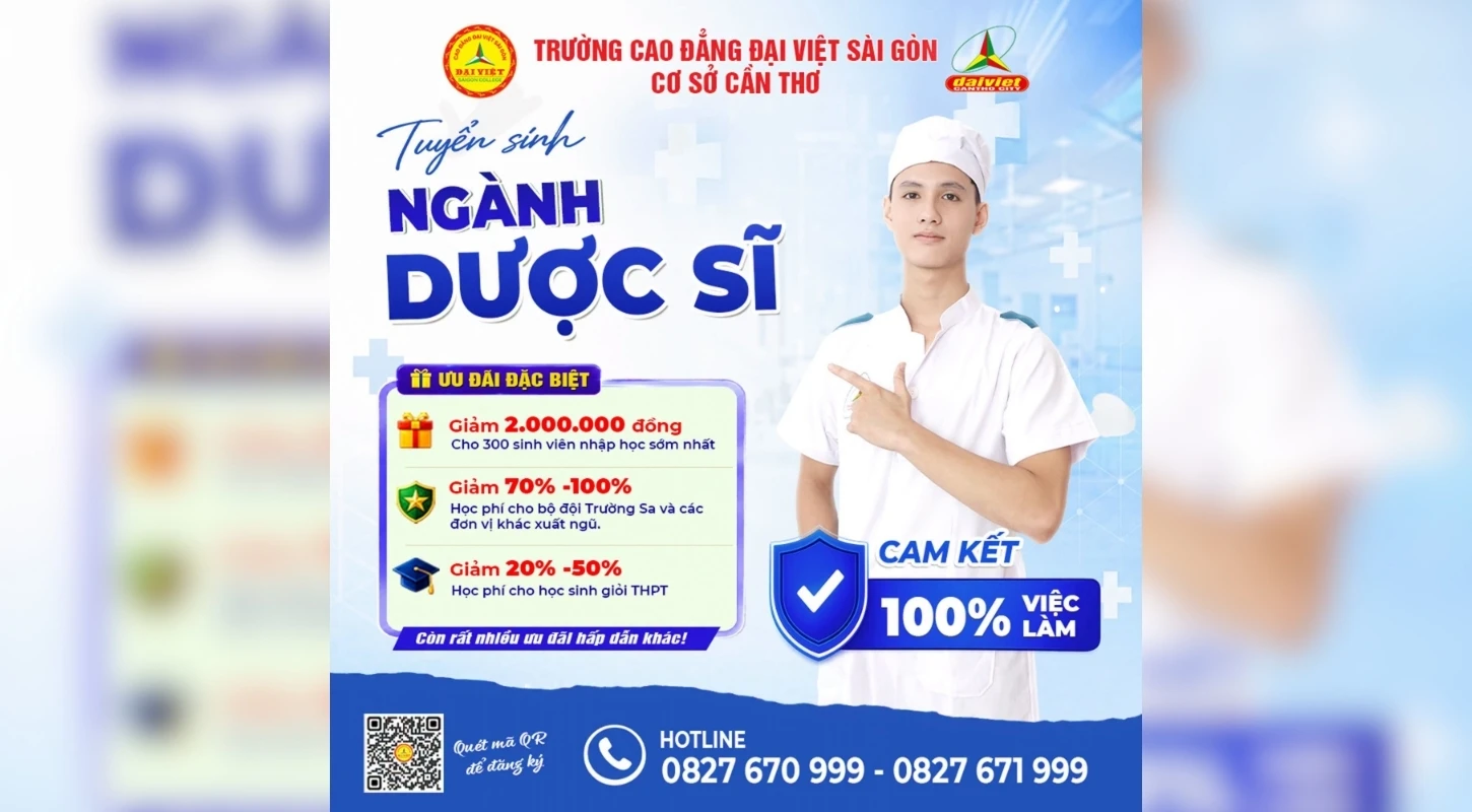 ĐẠI VIỆT CẦN THƠ TUYỂN SINH NGÀNH DƯỢC SĨ!