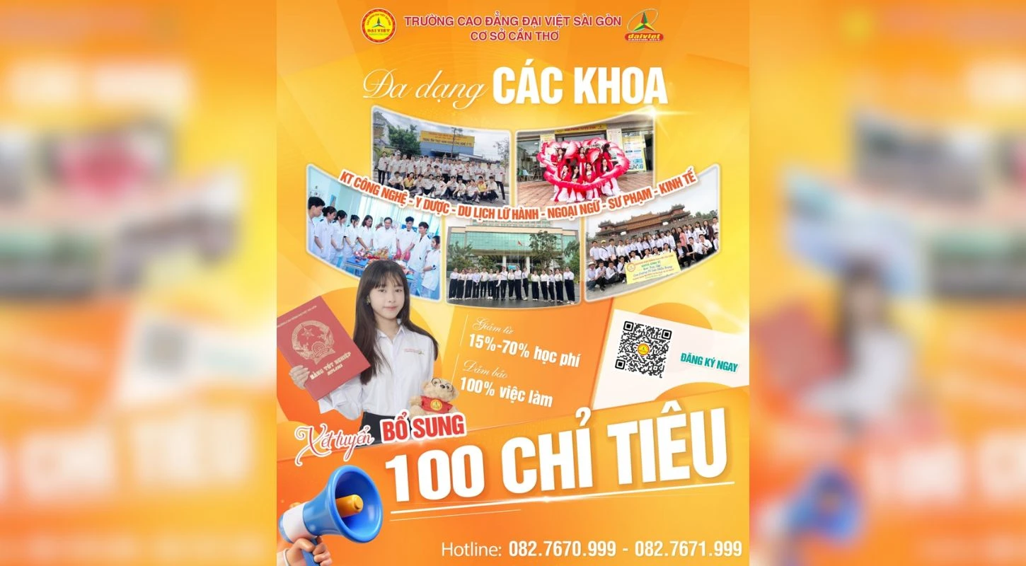 Đại Việt Cần Thơ – Xét Tuyển Bổ Sung 100 Chỉ Tiêu Năm 2025