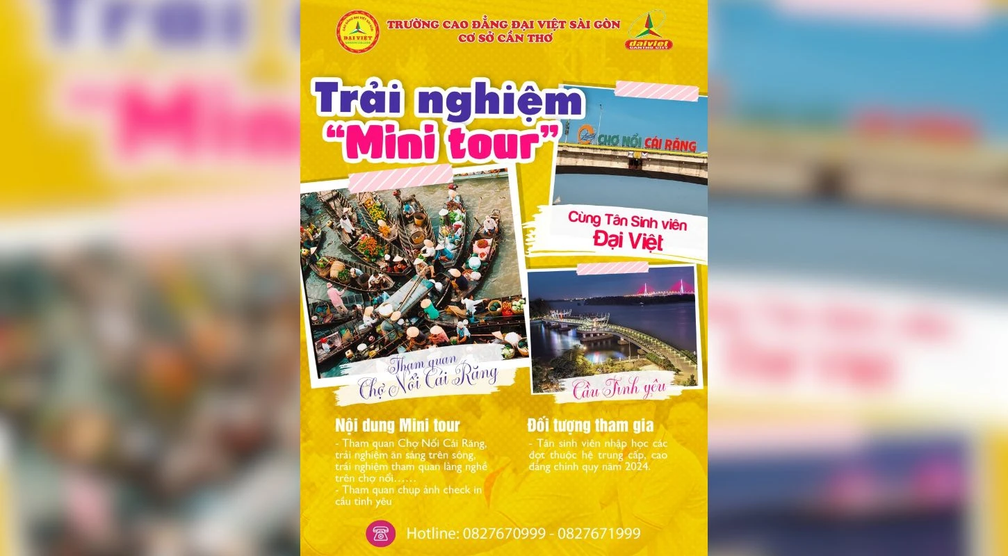 Đại Việt Tp Cần Thơ Hỗ Trợ 100% Chi Phí Mini Tour Trải Nghiệm Cho Tân Sinh Viên K24