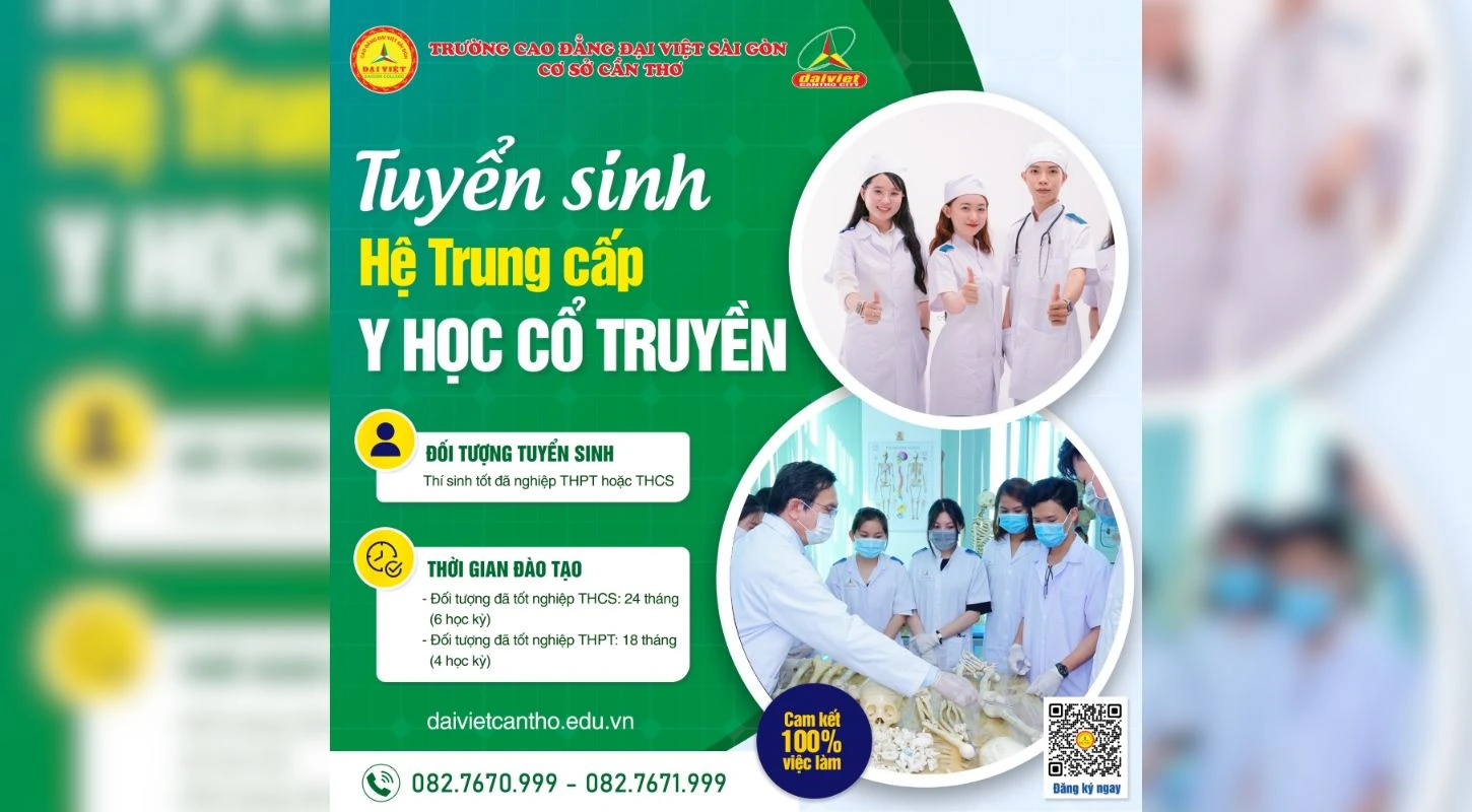 Đại Việt Tp Cần Thơ Thông Báo Tuyển Sinh Hệ Trung Cấp Ngành Y Học Cổ Truyền