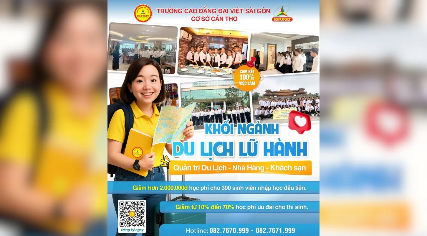 Đại Việt Tp Cần Thơ Thông Báo Tuyển Sinh Khối Ngành Du Lịch – Lữ Hành