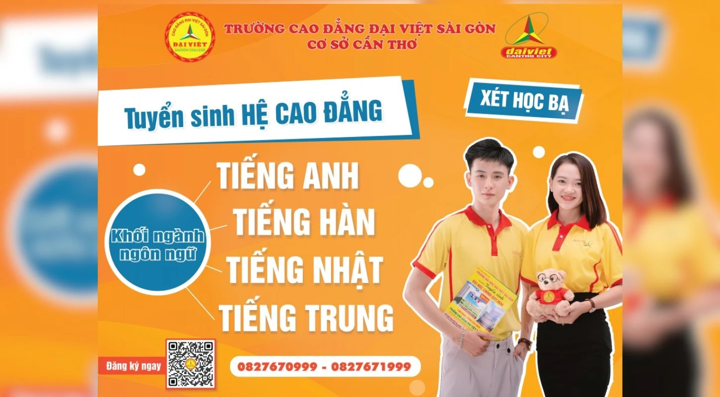 Đại Việt Tp Cần Thơ Tuyển Sinh Cao Đẳng 2024 – Tiếng Anh, Trung, Hàn, Nhật
