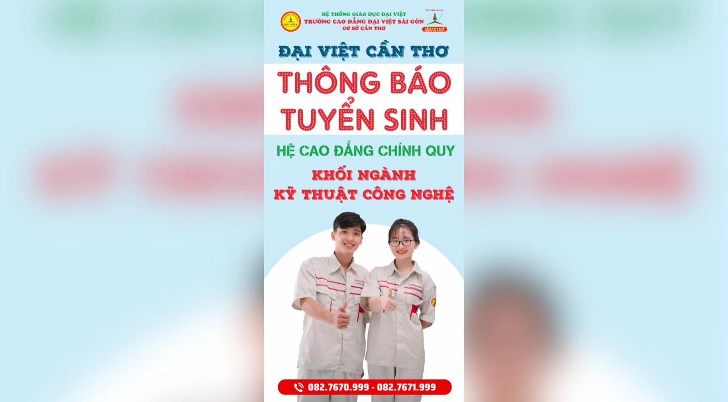 Đại Việt Tp Cần Thơ Tuyển Sinh Cao Đẳng Chính Quy Khối Kỹ Thuật – Công Nghệ 2023