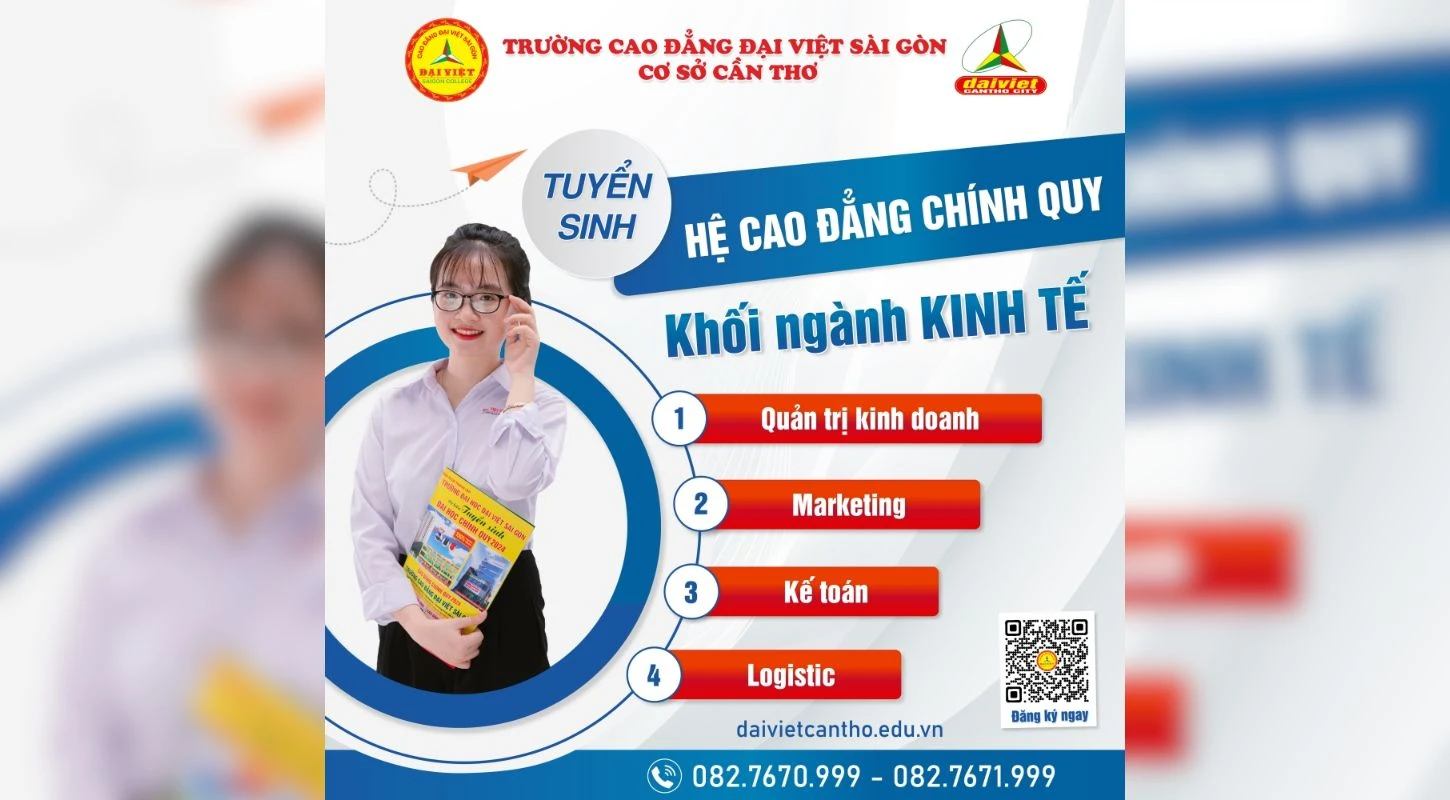 Đại Việt Tp Cần Thơ Tuyển Sinh Cao Đẳng Chính Quy Khối Ngành Kinh Tế 2024