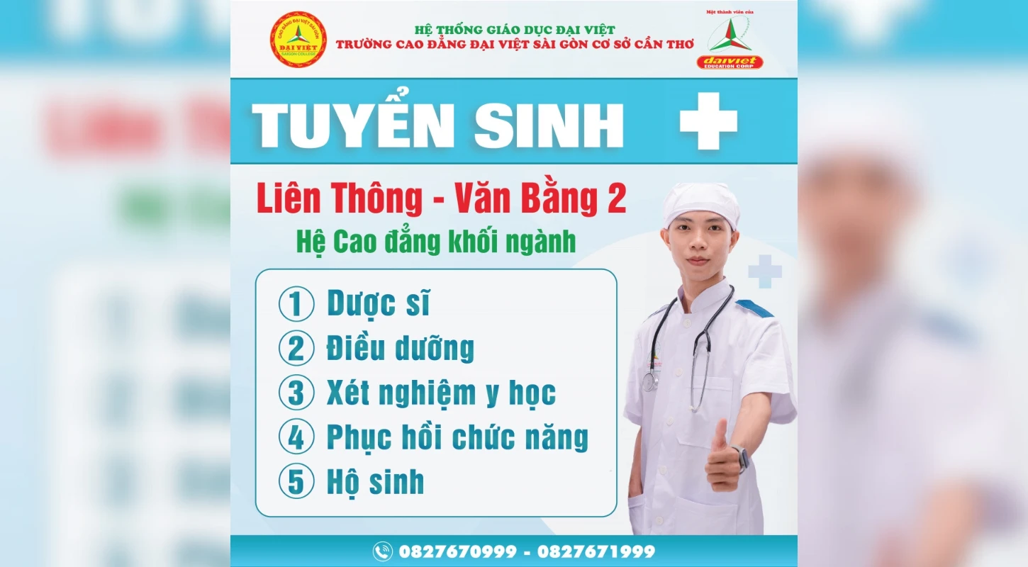 Đại Việt Tp Cần Thơ Tuyển Sinh Liên Thông, Văn Bằng 2 Cao Đẳng Khối Ngành Sức Khỏe