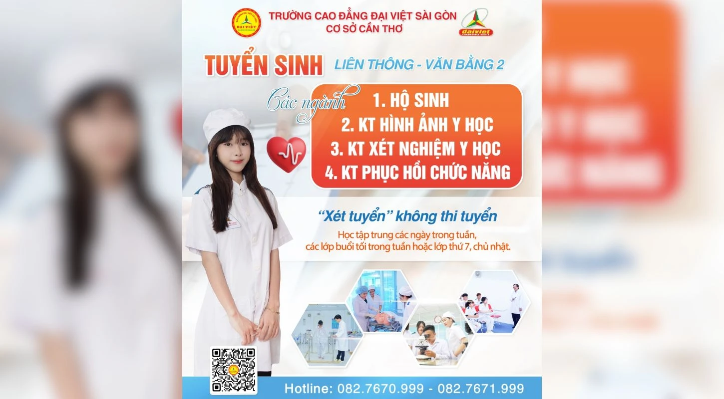 Đại Việt Tp Cần Thơ Tuyển Sinh Liên Thông – Văn Bằng 2 Khối Ngành Y Học 2025