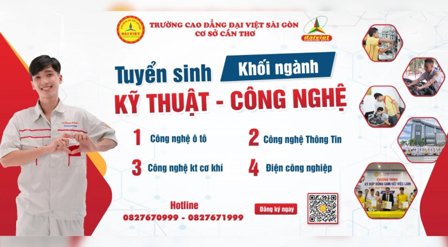 Đại Việt Tp Cần Thơ Tuyển Sinh Ngành Kỹ Thuật – Công Nghệ, Cam Kết 100% Việc Làm