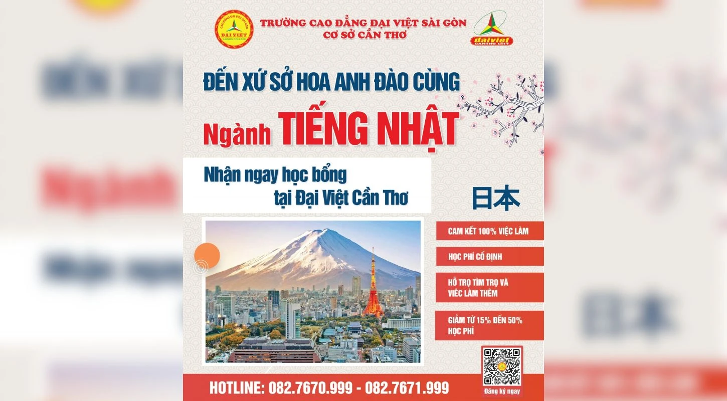 Đến Xứ Sở Hoa Anh Đào Cùng Ngành Tiếng Nhật Nhận Ngay Học Bổng Tại Đại Việt Tp Cần Thơ