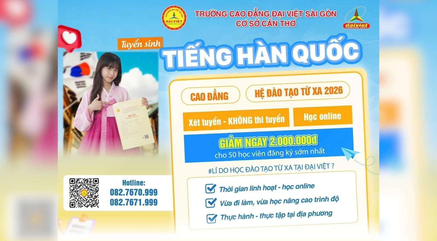 HỌC CAO ĐẲNG TIẾNG HÀN TỪ XA – CHỦ ĐỘNG THỜI GIAN, MỞ RỘNG TƯƠNG LAI