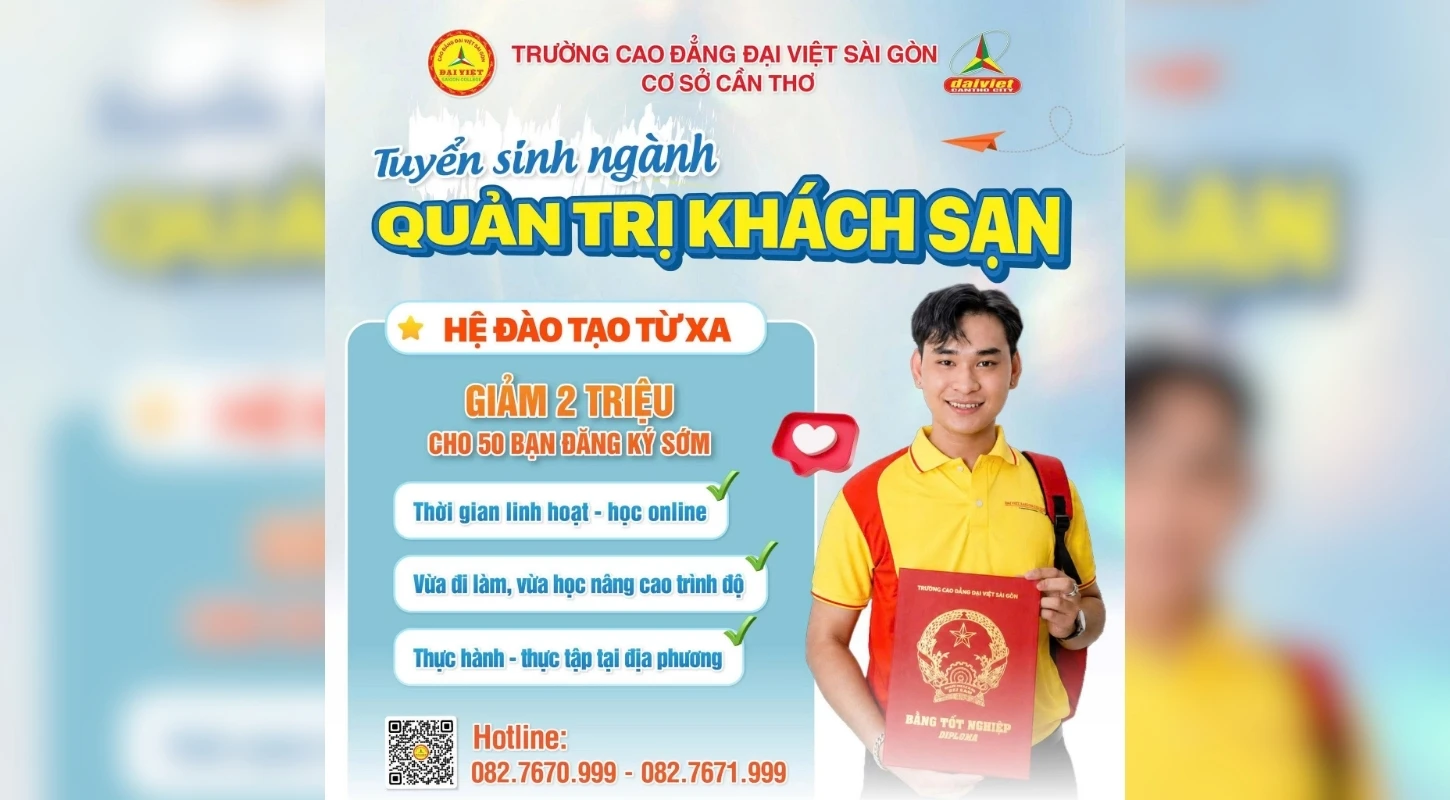 QUẢN TRỊ KHÁCH SẠN HỆ ĐÀO TẠO TỪ XA – LỰA CHỌN LINH HOẠT CHO NGƯỜI MUỐN PHÁT TRIỂN SỰ NGHIỆP