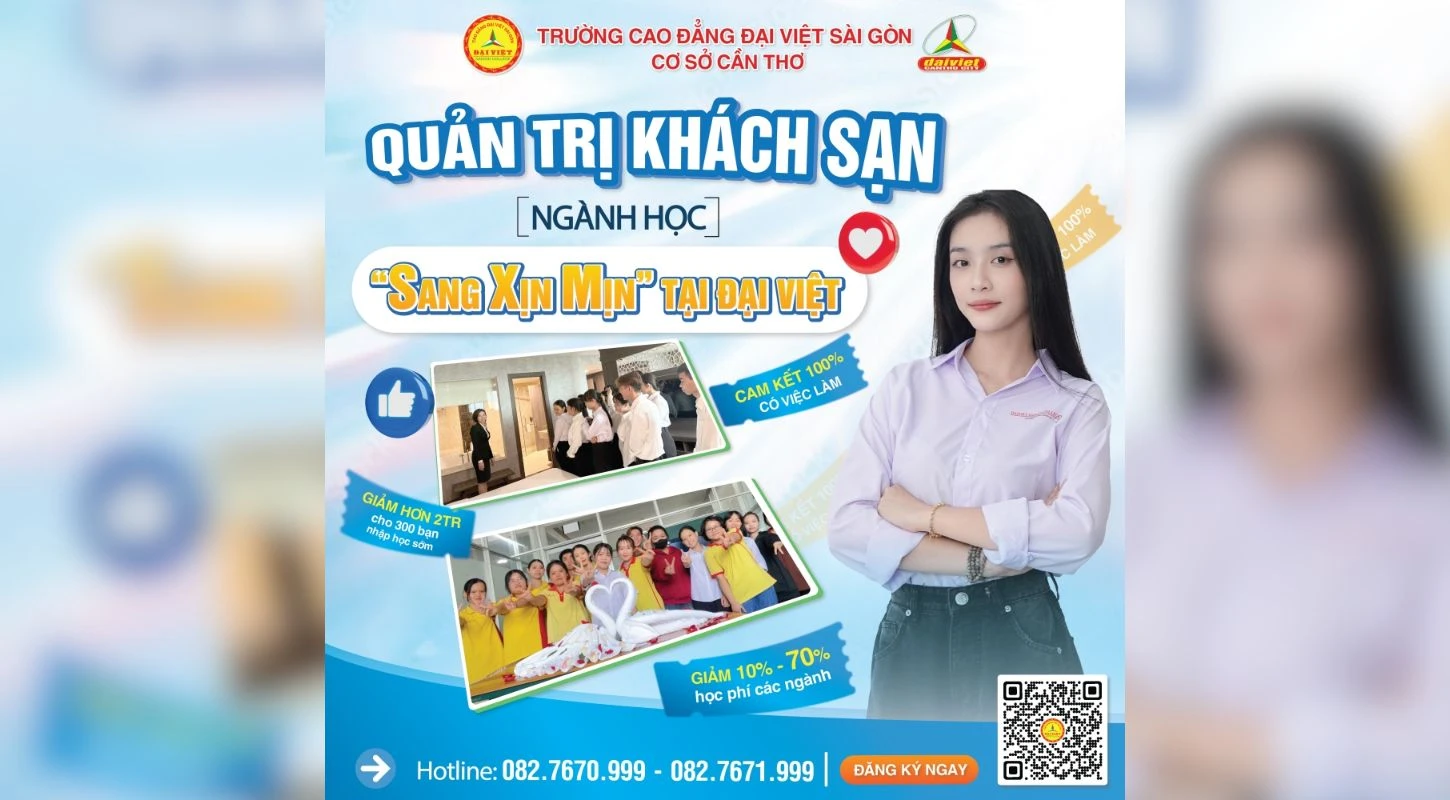 Quản Trị Khách Sạn – Ngành Học “Sang Xịn Mịn” Tại Đại Việt Cần Thơ
