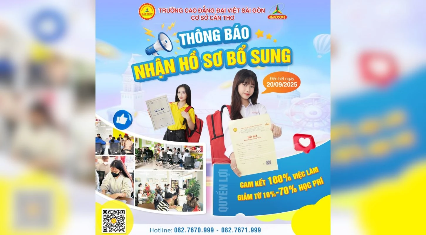 Thông Báo Nhận Hồ Sơ Bổ Sung – Đại Việt Cần Thơ