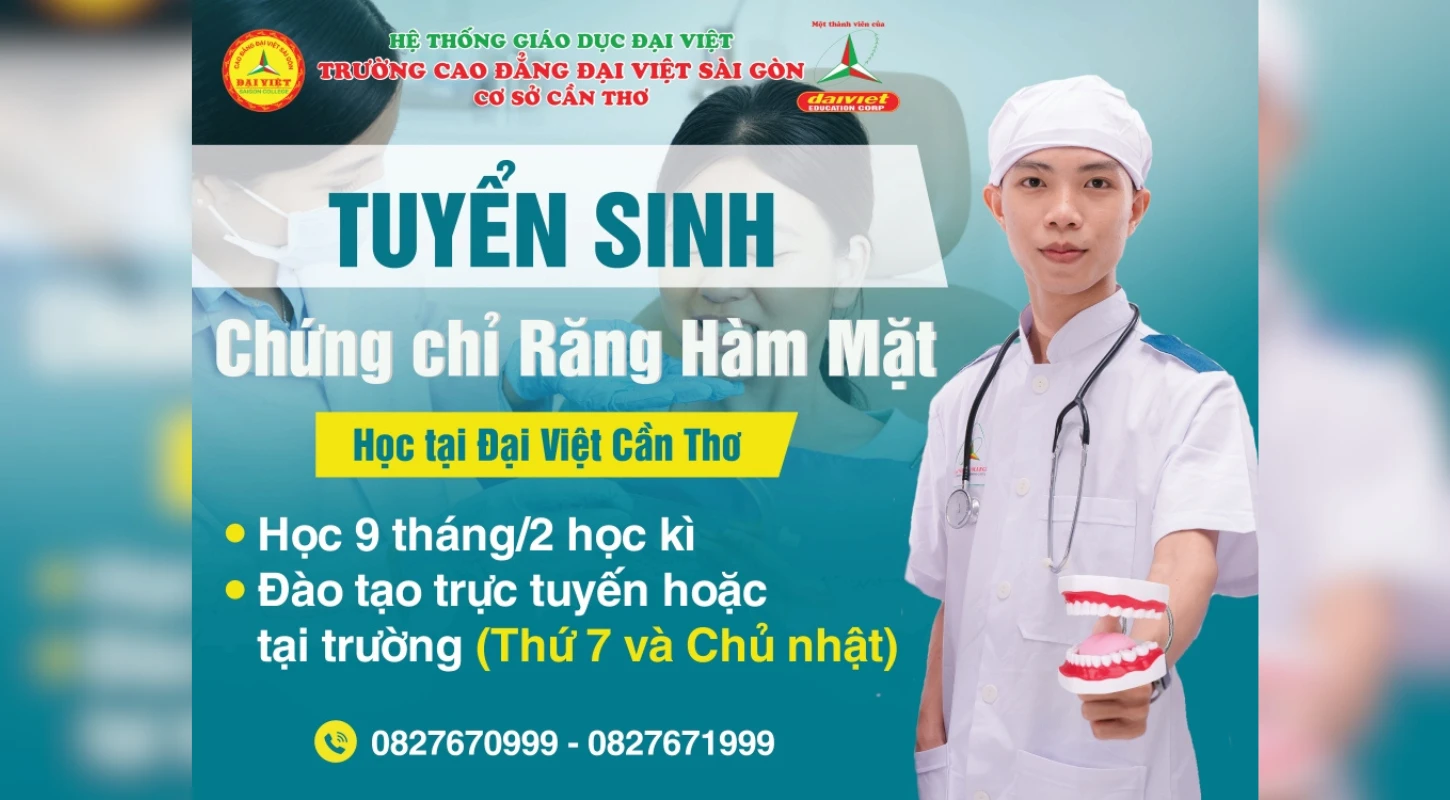 Thông Báo Tuyển Sinh Chứng Chỉ Răng Hàm Mặt Học Tại Trường Đại Việt Tp Cần Thơ