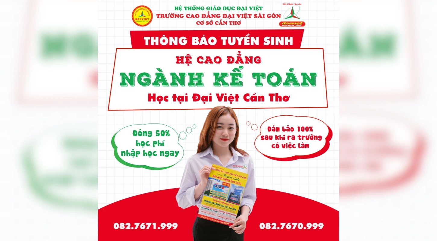 Thông Báo Tuyển Sinh Hệ Cao Đẳng Ngành Kế Toán Học Tại Đại Việt Tp Cần Thơ