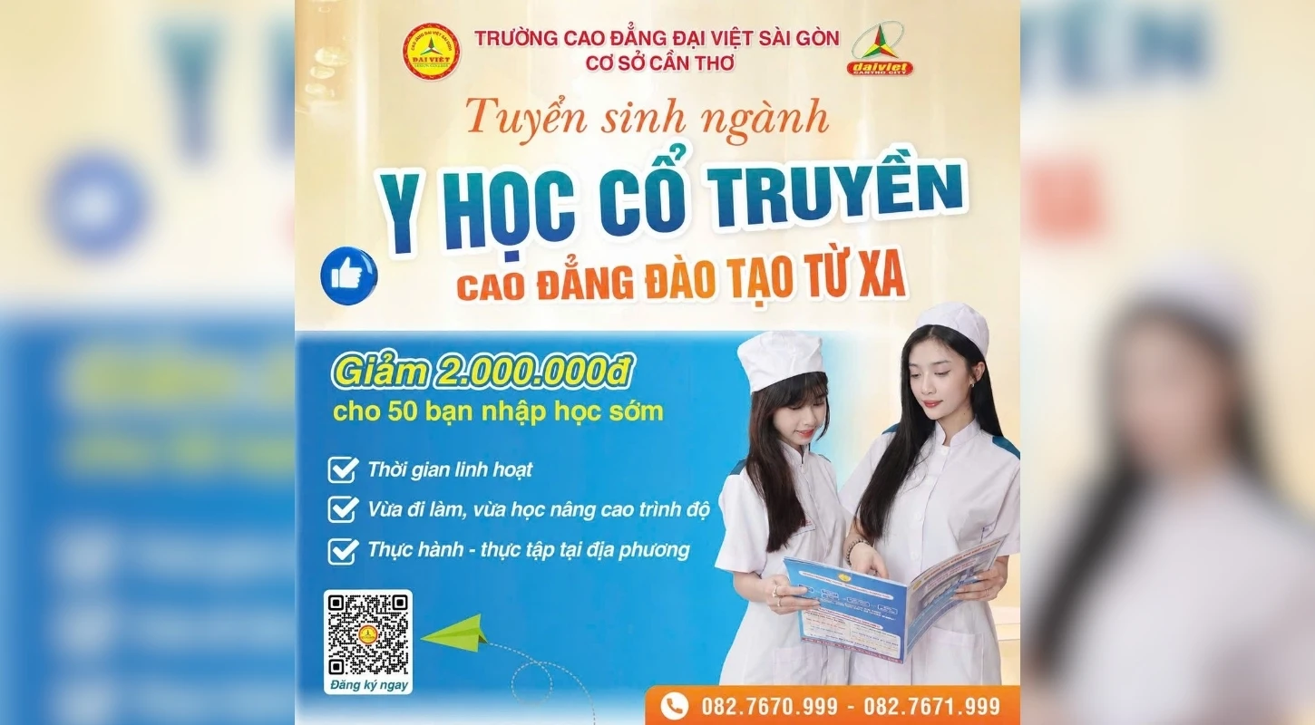 THÔNG BÁO TUYỂN SINH HỆ CAO ĐẲNG NGÀNH Y HỌC CỔ TRUYỀN - ĐÀO TẠO TỪ XA NĂM 2026