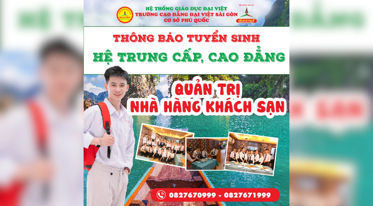 Thông Báo Tuyển Sinh Hệ Trung Cấp, Cao Đẳng Ngành Quản Trị Nhà Hàng – Khách Sạn