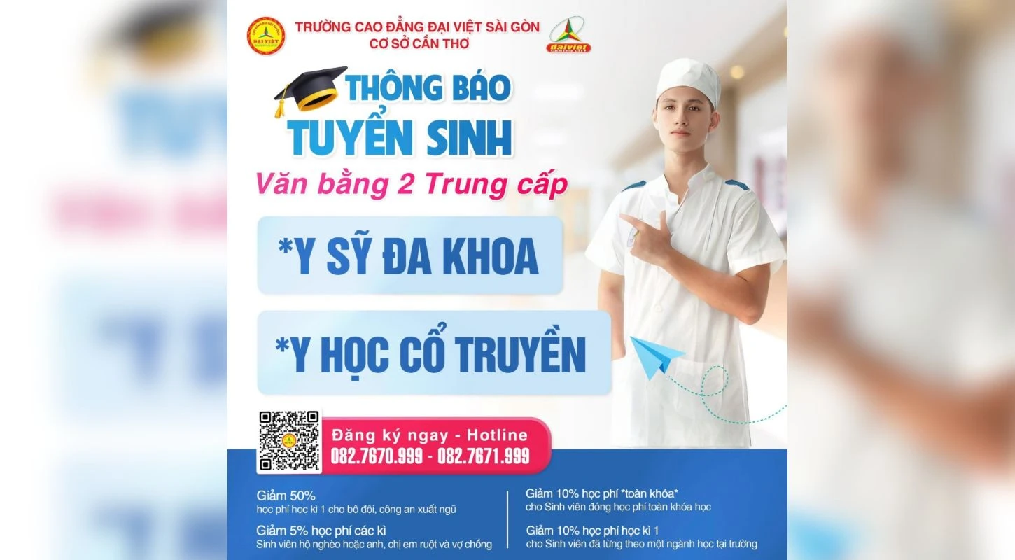 Thông Báo Tuyển Sinh Văn Bằng 2 Trung Cấp Ngành Y Sĩ Đa Khoa & Y Học Cổ Truyền