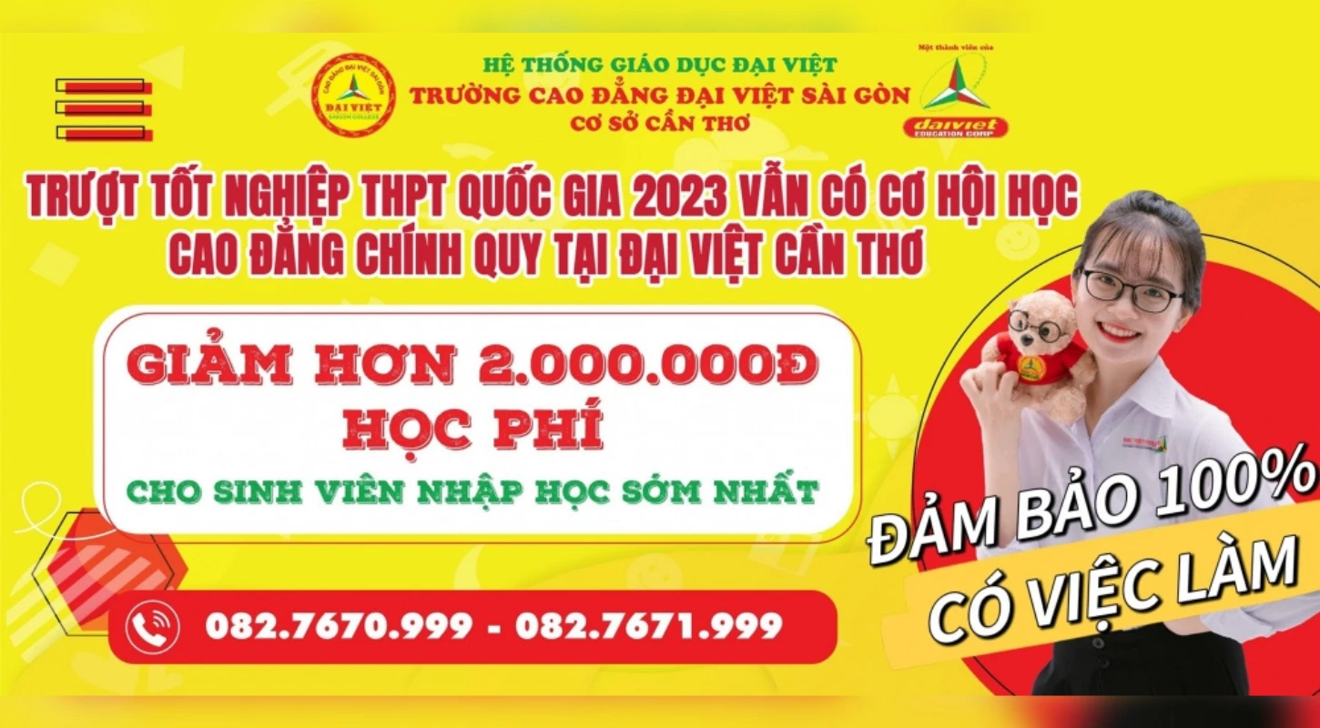 Trượt Tốt Nghiệp Thpt 2023 Vẫn Có Thể Học Cao Đẳng Tại Đại Việt Tp Cần Thơ