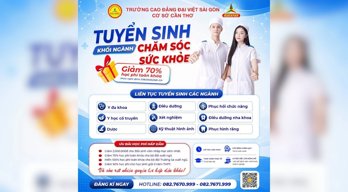 TUYỂN SINH KHỐI NGÀNH CHĂM SÓC SỨC KHỎE 2026