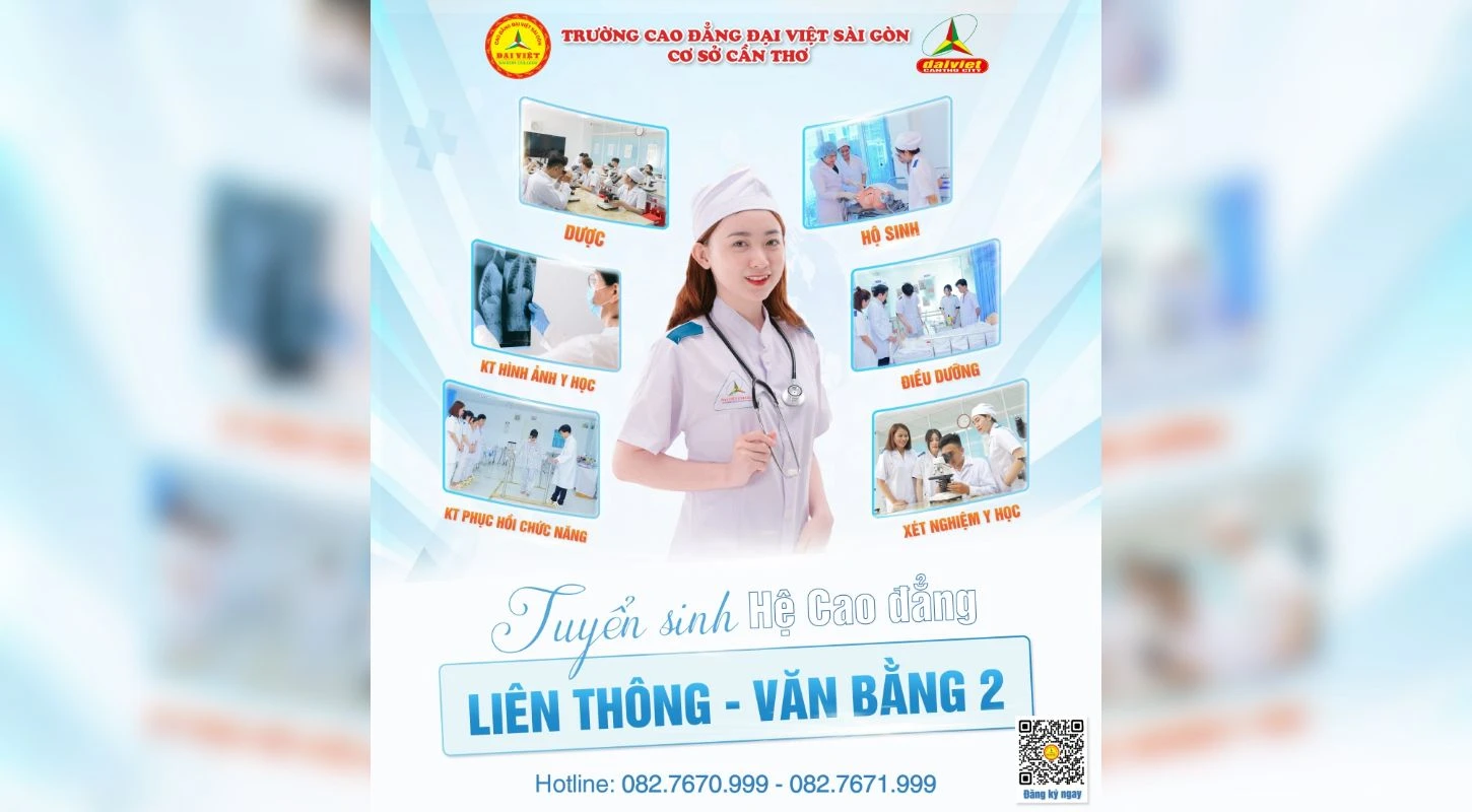Tuyển Sinh Liên Thông, Văn Bằng 2 Cao Đẳng Y Dược 2024 - Đại Việt Tp Cần Thơ