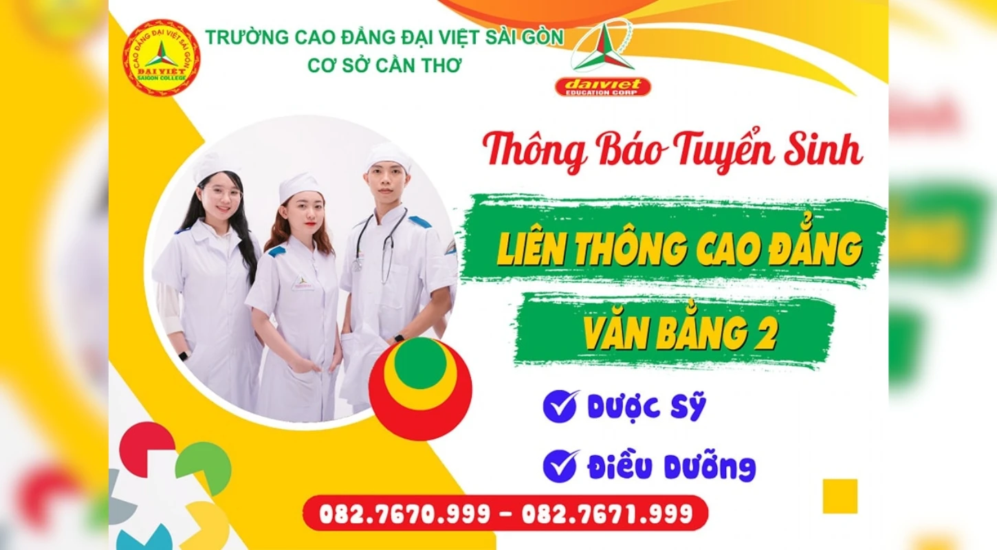 Tuyển Sinh Liên Thông & Văn Bằng 2 Dược, Điều Dưỡng Đại Việt Tp Cần Thơ 2023