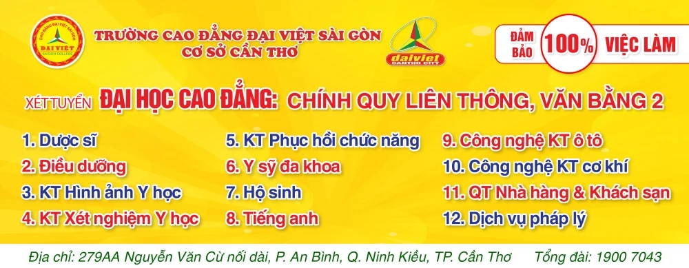 Cao Đẳng Liên Thông – Văn Bằng 2 2025 | Cao Đẳng Đại Việt TP Cần Thơ