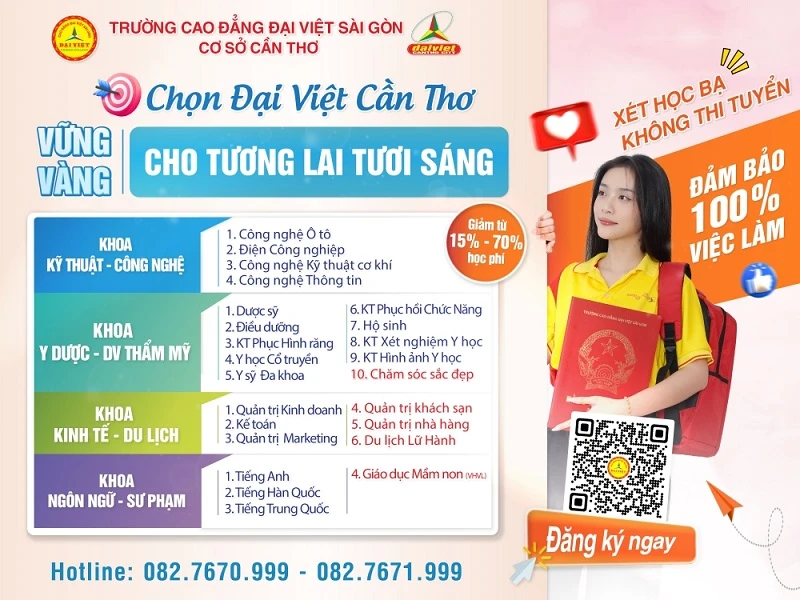 Chọn Trường Cao Đẳng Đại Việt Tp Cần Thơ - Chọn Vững Vàng Cho Tương Lai Tươi Sáng