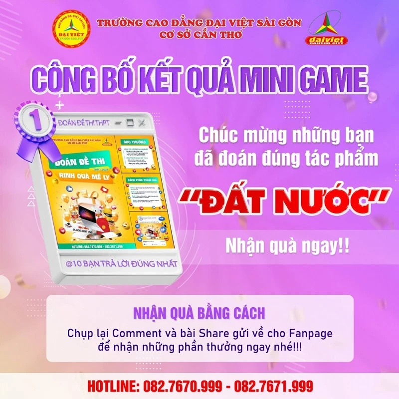 Công Bố Kết Quả Mini Game "Đoán Đề Thi Rinh Quà Mê Ly"