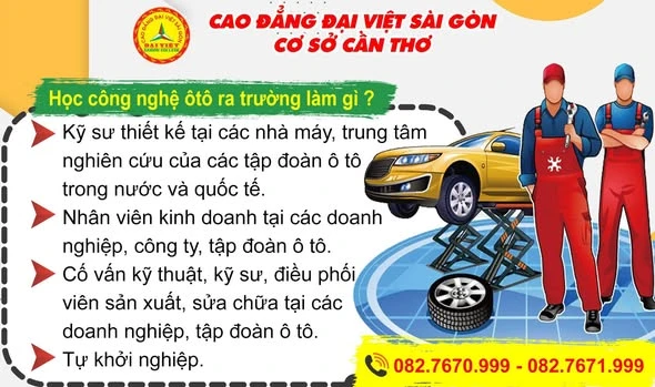 Công Nghệ Ô Tô – Cơ Hội Bứt Phá Tương Lai cho Sinh Viên Trường Cao Đẳng Đại Việt Sài Gòn Cơ Sở Cần Thơ