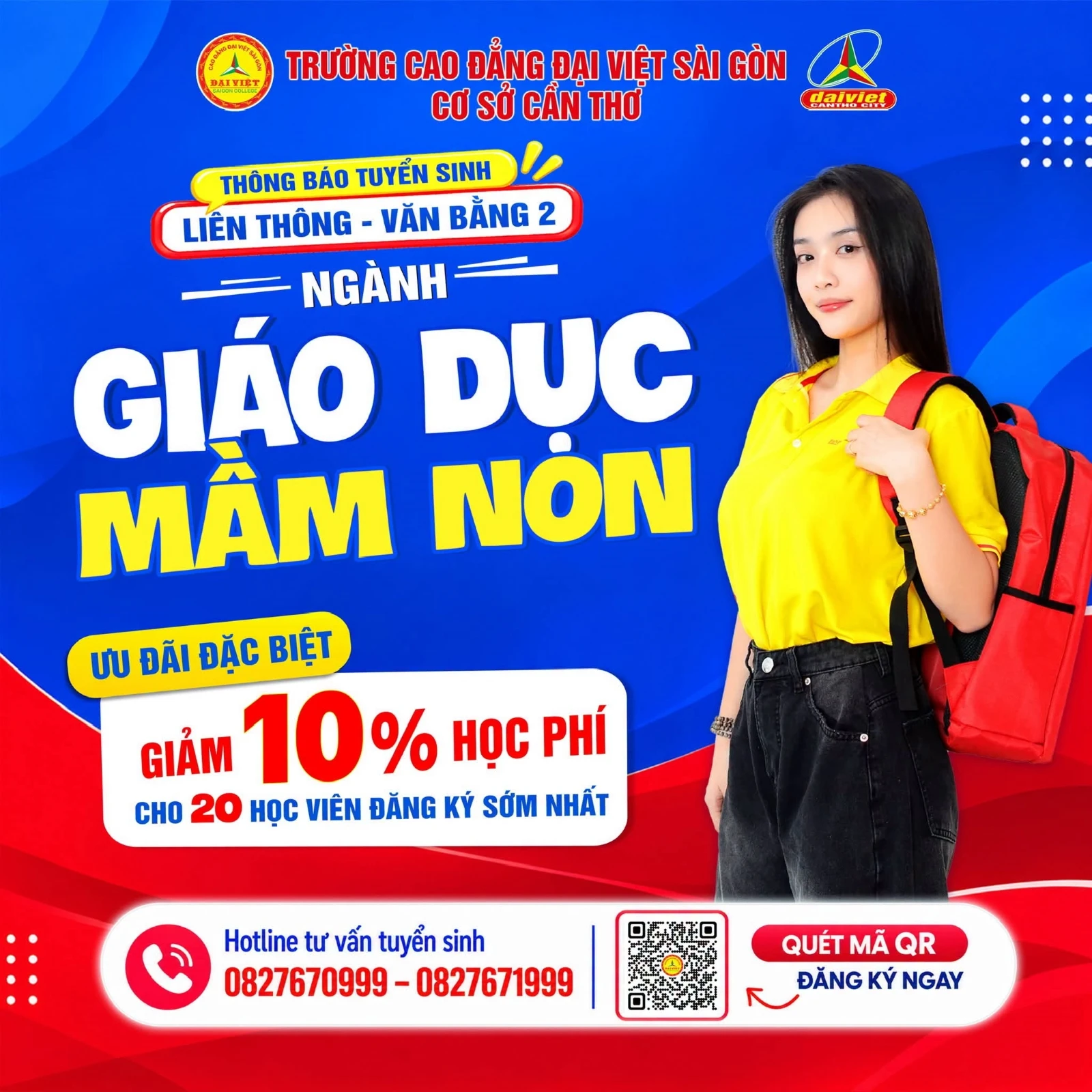 ĐẠI VIỆT CẦN THƠ THÔNG BÁO TUYỂN SINH LIÊN THÔNG – VĂN BẰNG 2 NGÀNH GIÁO DỤC MẦM NON