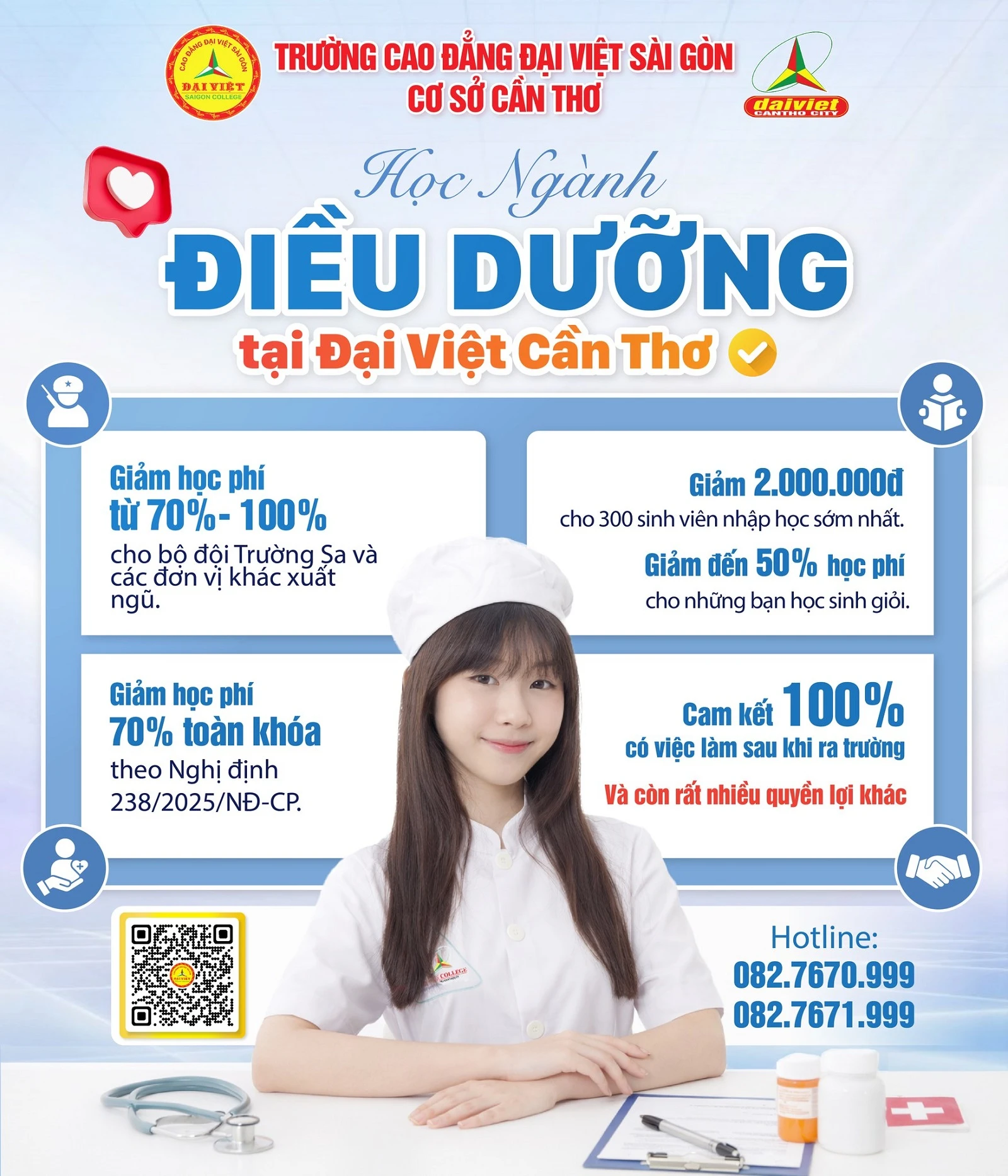 ĐẠI VIỆT CẦN THƠ  THÔNG BÁO TUYỂN SINH NGÀNH ĐIỀU DƯỠNG