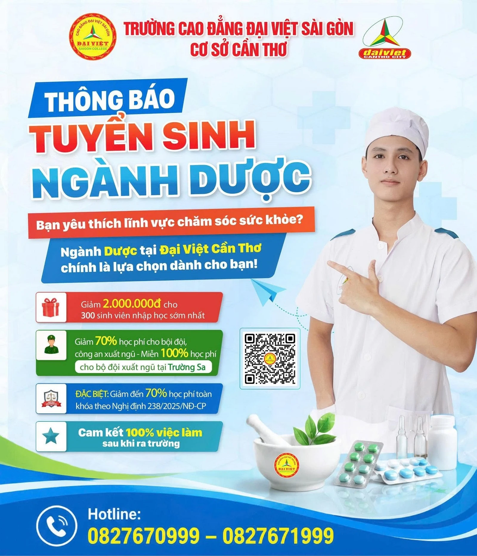 ĐẠI VIỆT CẦN THƠ THÔNG BÁO TUYỂN SINH NGÀNH DƯỢC
