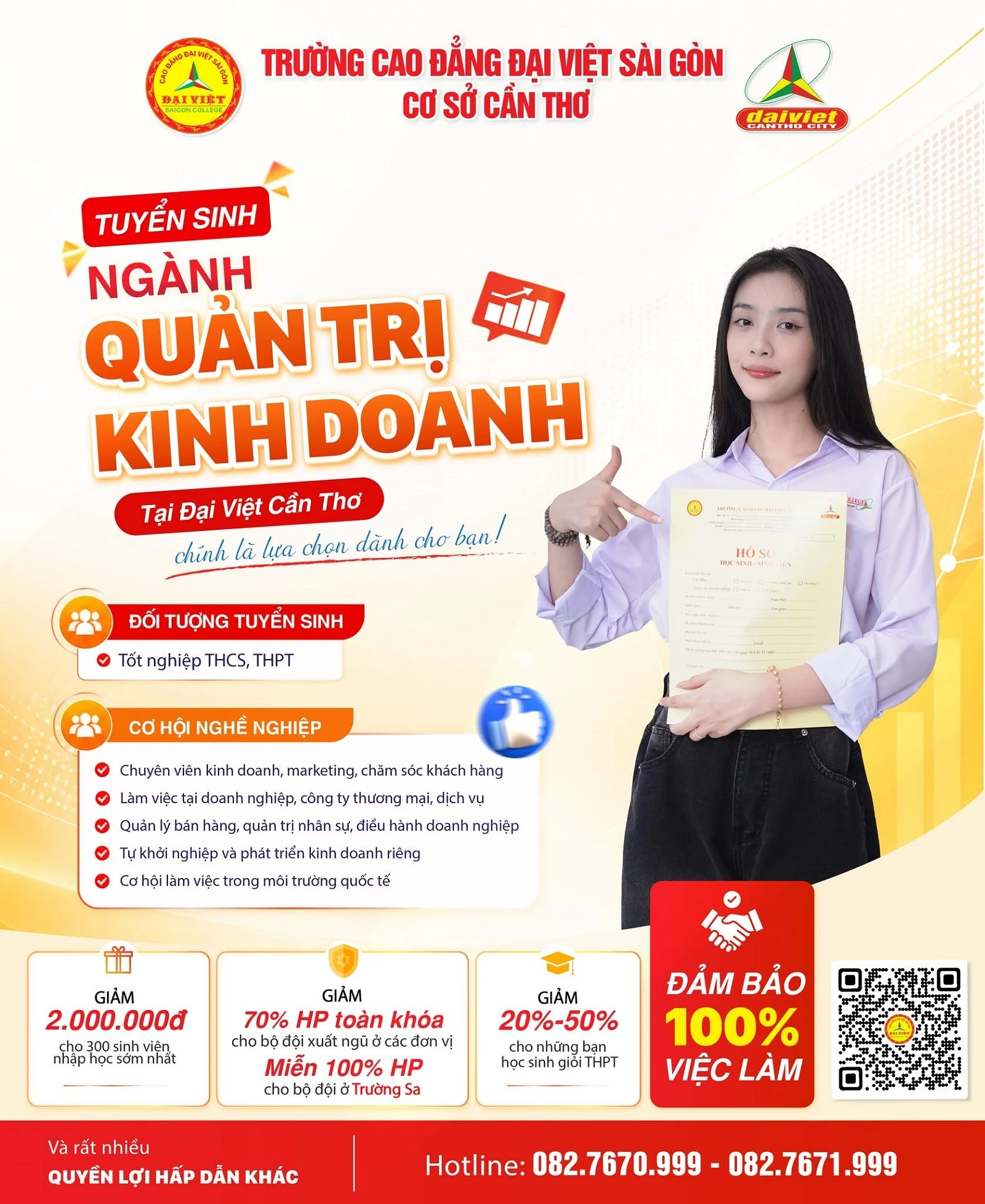 ĐẠI VIỆT CẦN THƠ THÔNG BÁO TUYỂN SINH NGÀNH QUẢN TRỊ KINH DOANH