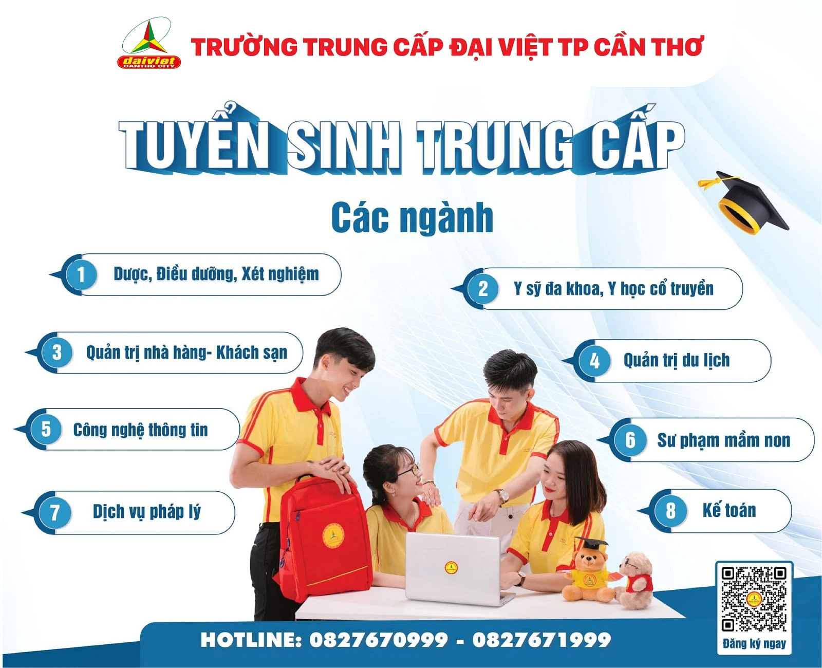 ĐẠI VIỆT CẦN THƠ THÔNG BÁO TUYỂN SINH TRUNG CẤP CÁC NGÀNH