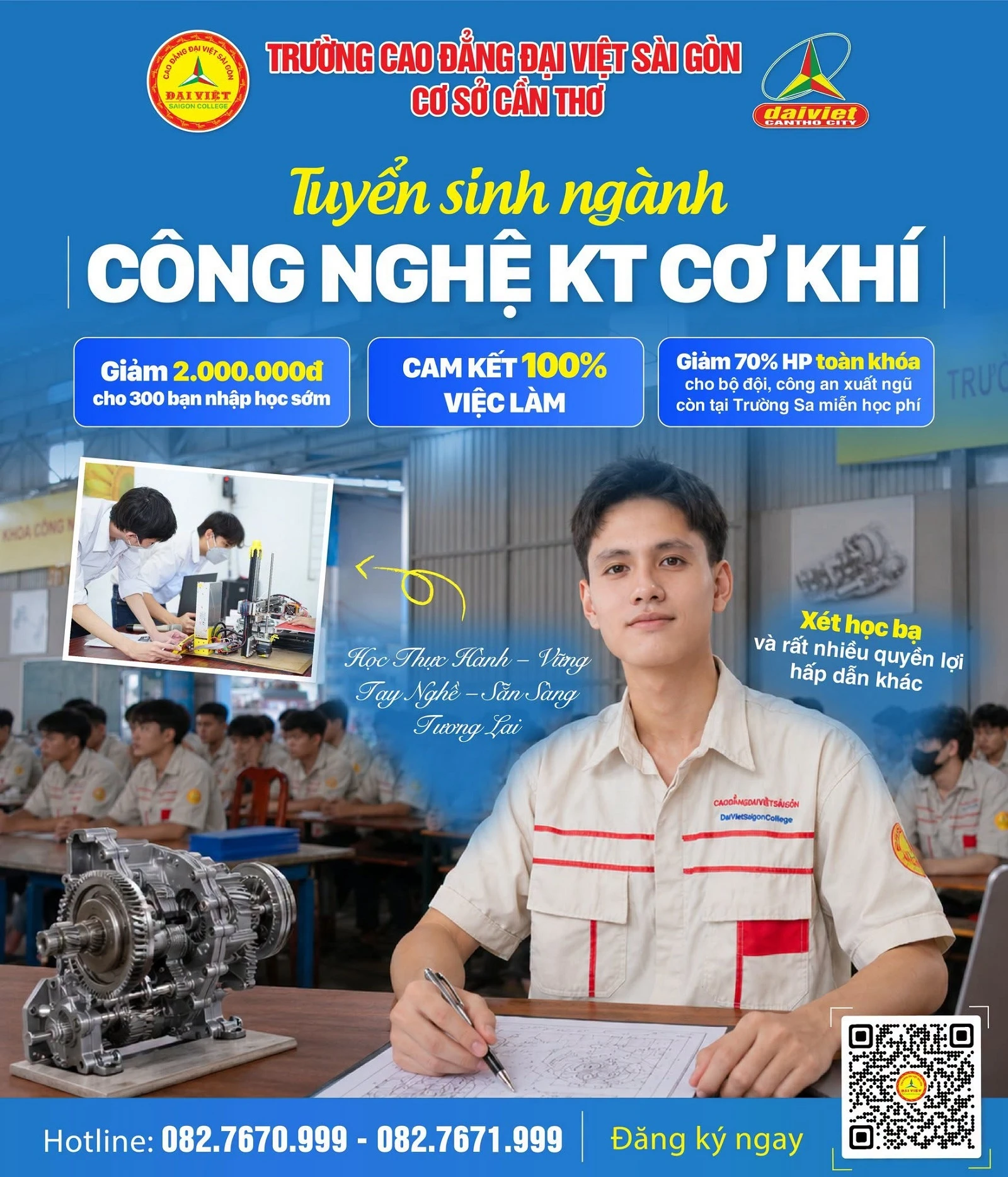 ĐẠI VIỆT CẦN THƠ TUYỂN SINH NGÀNH CÔNG NGHỆ KỸ THUẬT CƠ KHÍ 2026