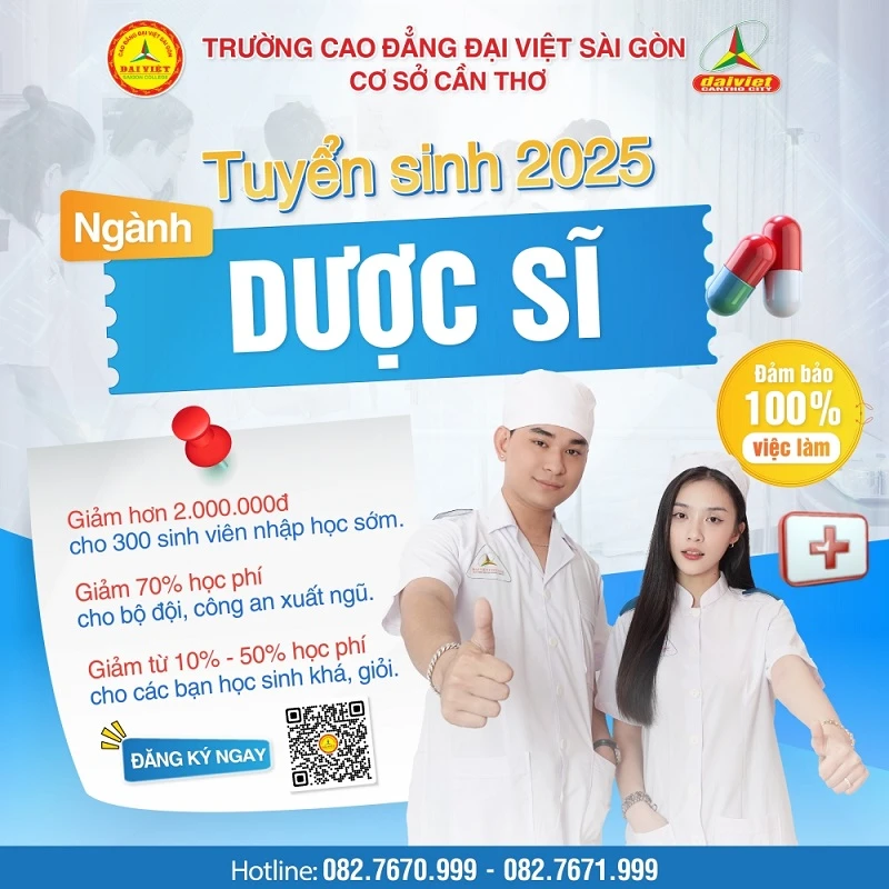 Đại Việt Cần Thơ Tuyển Sinh Ngành Dược Sĩ 2025