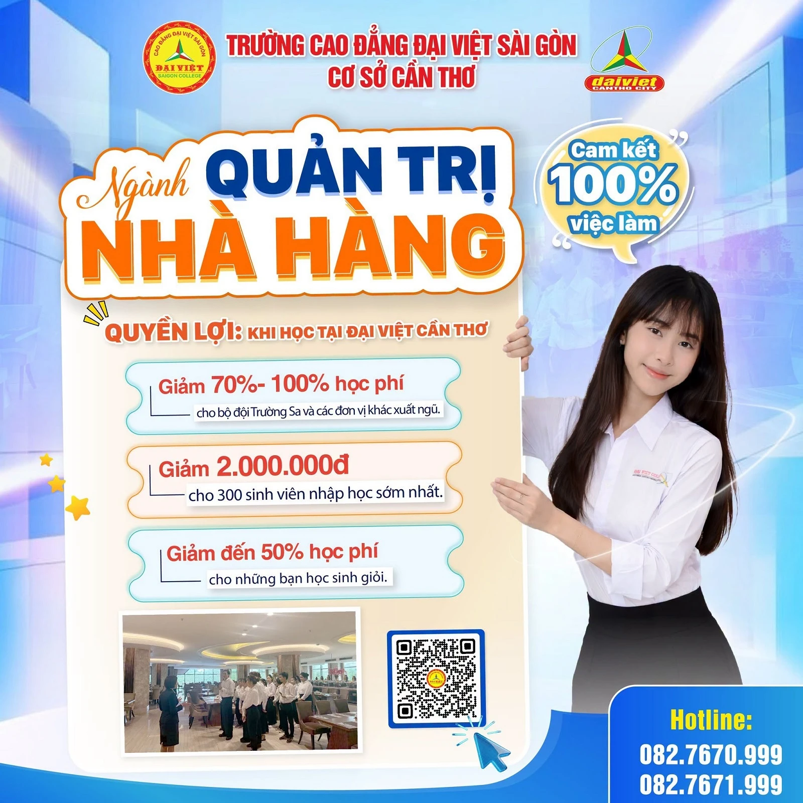 ĐẠI VIỆT CẦN THƠ TUYỂN SINH NGÀNH QUẢN TRỊ NHÀ HÀNG