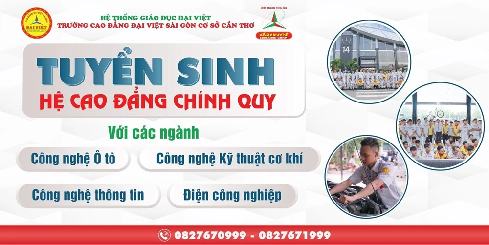 Đại Việt Cần Thơ Xét Tuyển Bổ Sung Cao Đẳng Chính Quy Khối Kỹ Thuật – Công Nghệ 2023