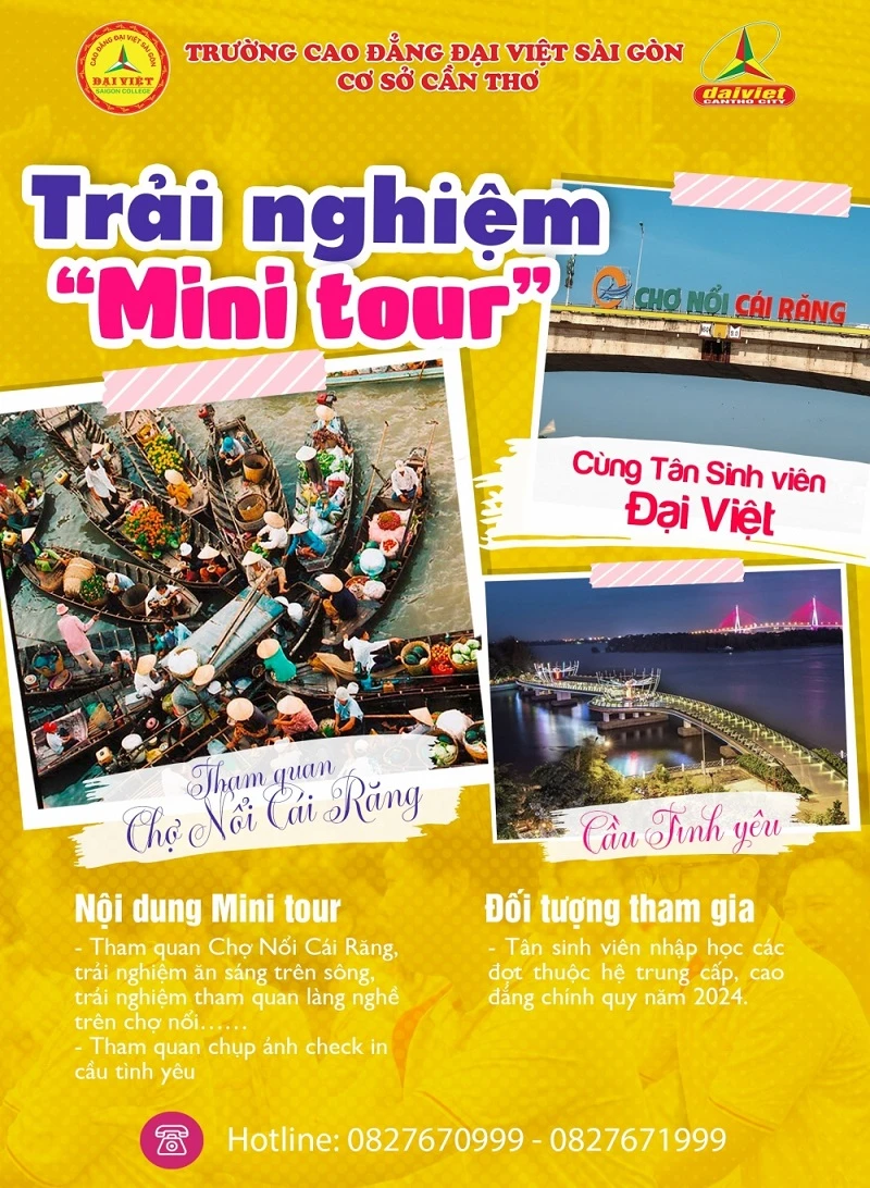 Đại Việt Tp Cần Thơ Hỗ Trợ 100% Chi Phí Mini Tour Trải Nghiệm Cho Tân Sinh Viên K24