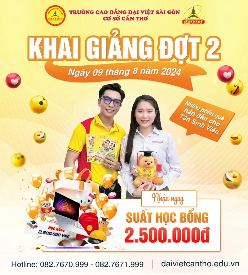 Đại Việt Tp Cần Thơ Khai Giảng Chào Tân Sinh Viên K24 Đợt 2 Ngày 09/08/2024