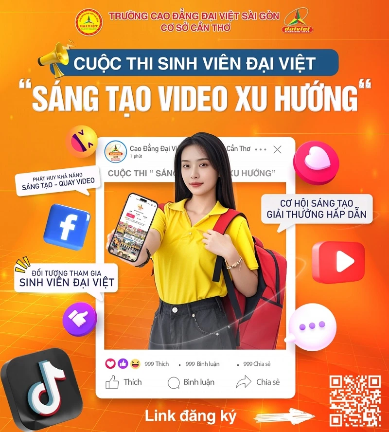 Đại Việt Tp Cần Thơ Thông Báo Cuộc Thi “Sinh Viên Đại Việt – Sáng Tạo Video Xu Hướng”