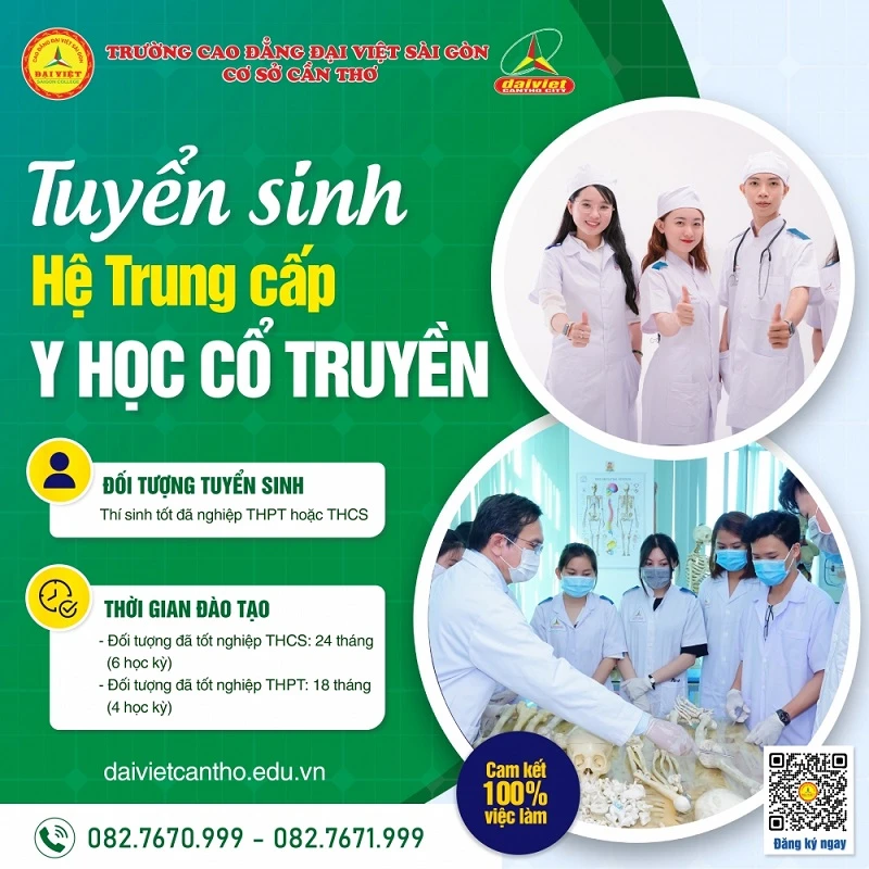 Đại Việt Tp Cần Thơ Thông Báo Tuyển Sinh Hệ Trung Cấp Ngành Y Học Cổ Truyền